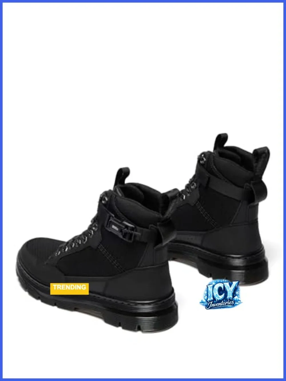 Recycled Hexagon Canvas Ajax Combat Boots Ankle Boots Lace Up